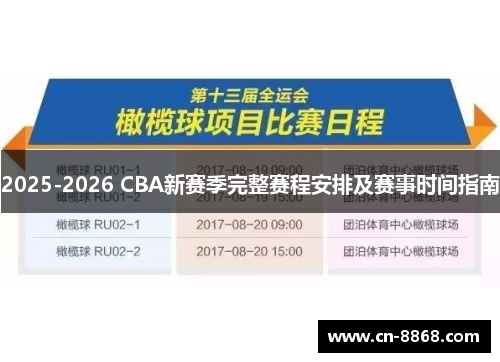 2025-2026 CBA新赛季完整赛程安排及赛事时间指南